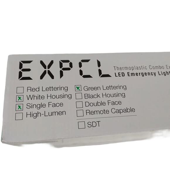 NEW Tamlite Green EXIT Sign + LED Emergency Lights, Dual Voltage, Battery Tamco - Picture 9 of 10